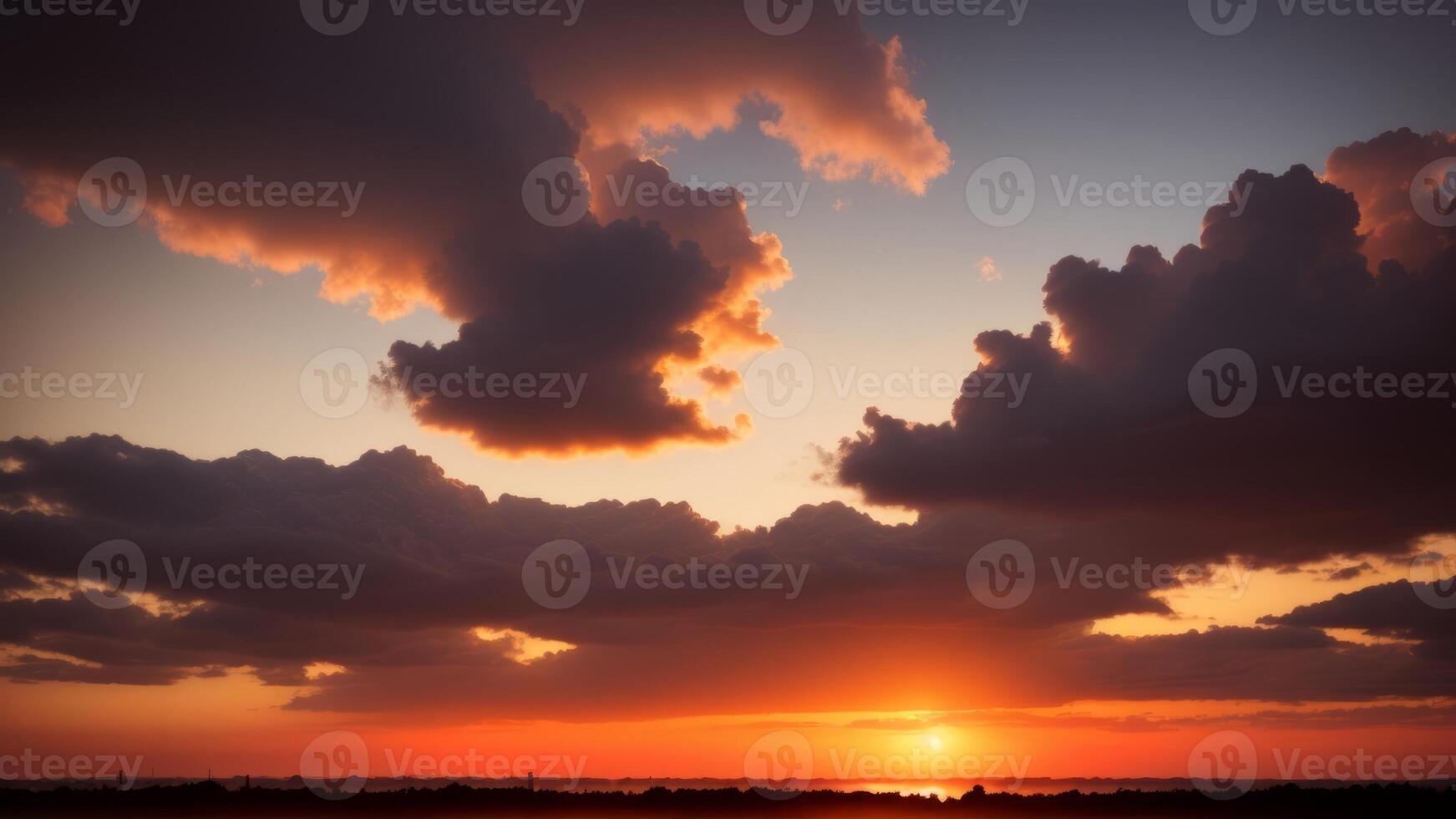 sky sunset over the clouds. photo