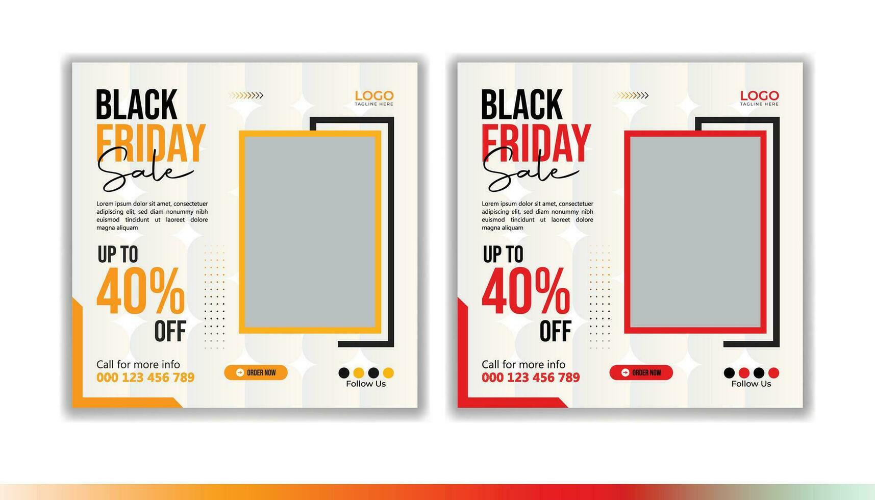 Black Friday sale social media post vector