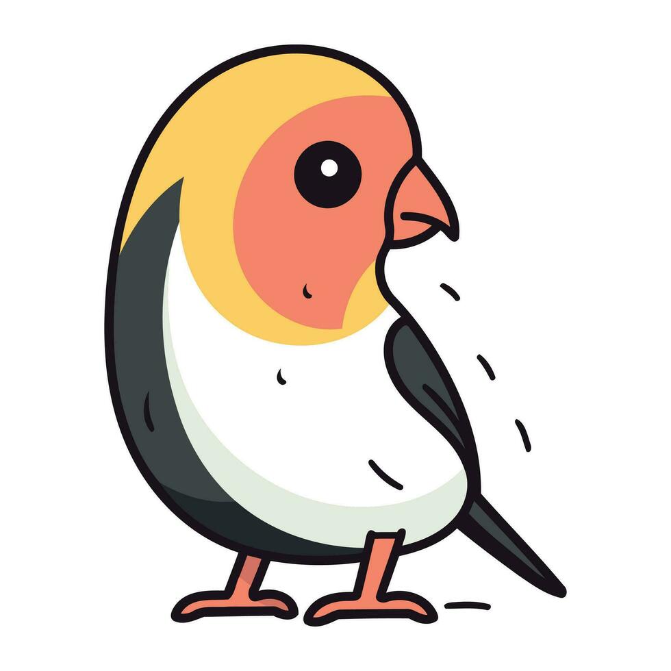 Cartoon parrot isolated on a white background. Vector illustration.