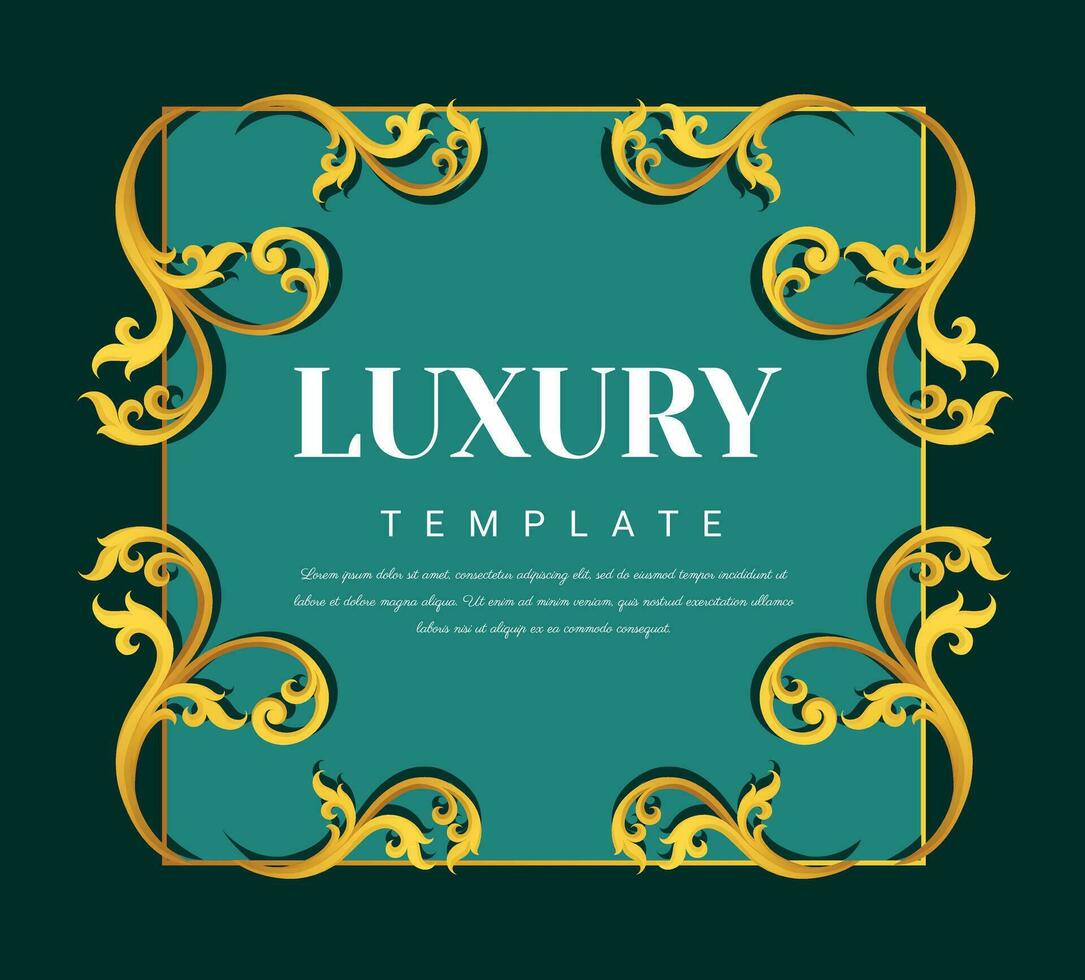 Gold borders text frames, Vintage Ornate Frame for invitations and greeting cards, Elegant Illustration. vector