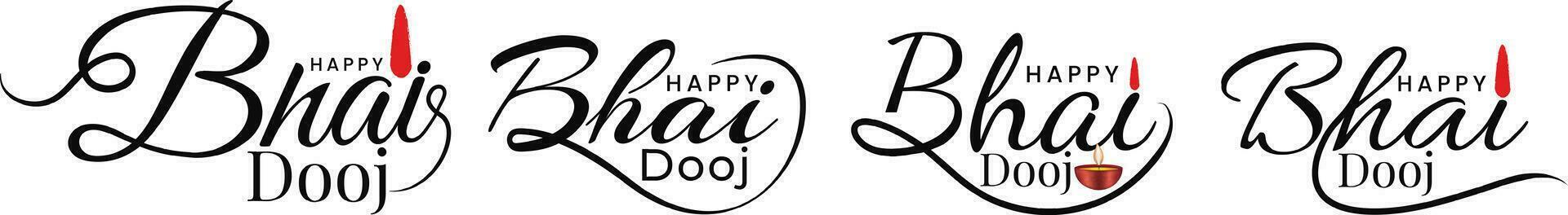 Happy Bhai Dooj Typography Social Media Post vector