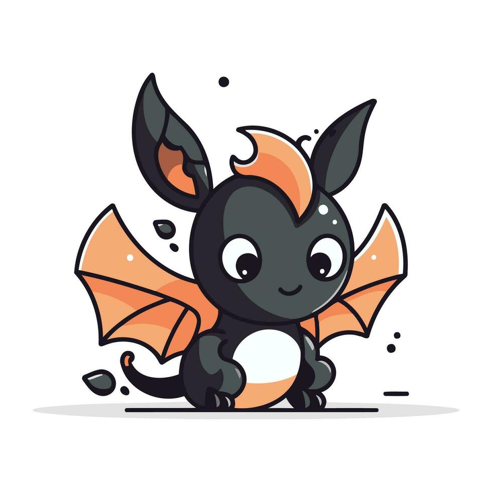 Cute cartoon bat. Vector illustration in a flat style. Isolated on white background.