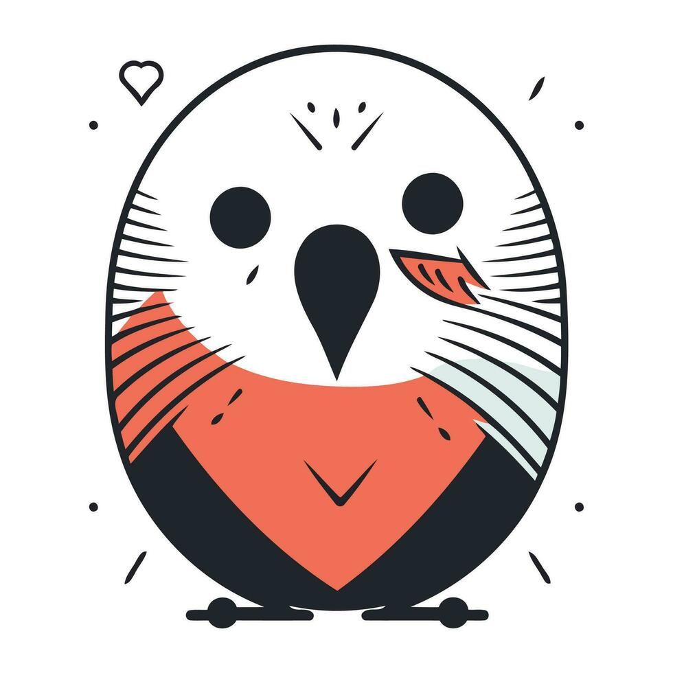 Cute parrot. Vector illustration in doodle style.