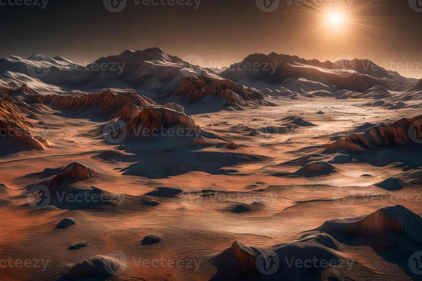 The ice at the North and South poles of Mars looks very beautiful when it glimmers in the sunlight photo