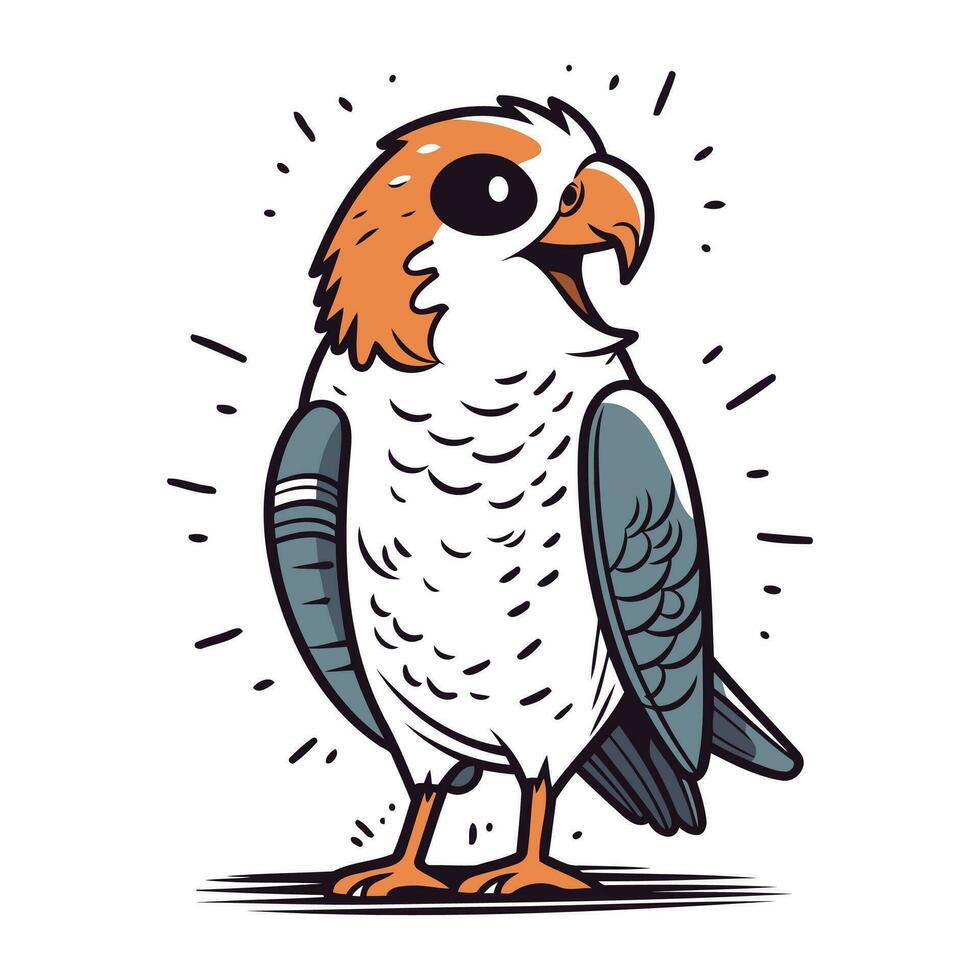 vector imagen de un pájaro en un dibujos animados estilo en un blanco antecedentes.