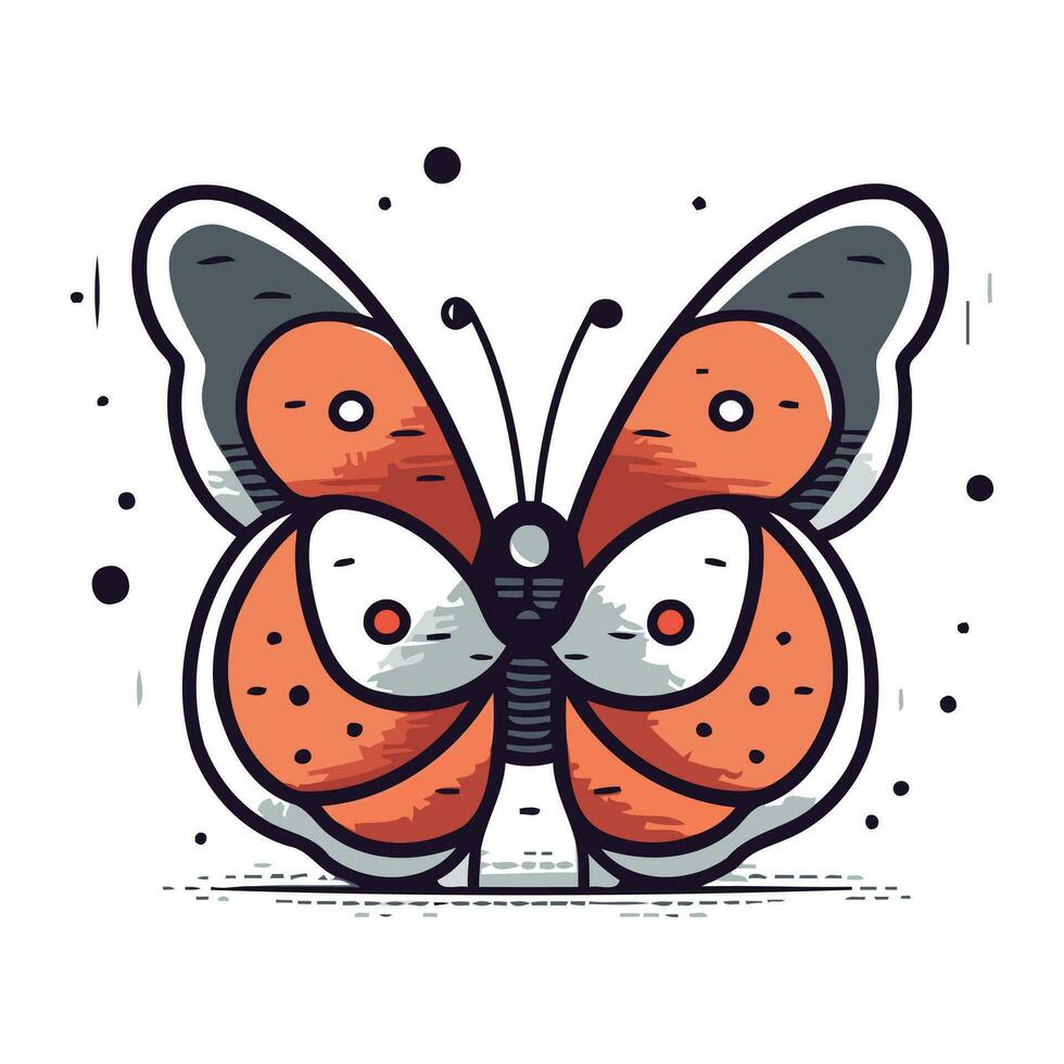 mariposa garabatear icono. mano dibujado vector ilustración.