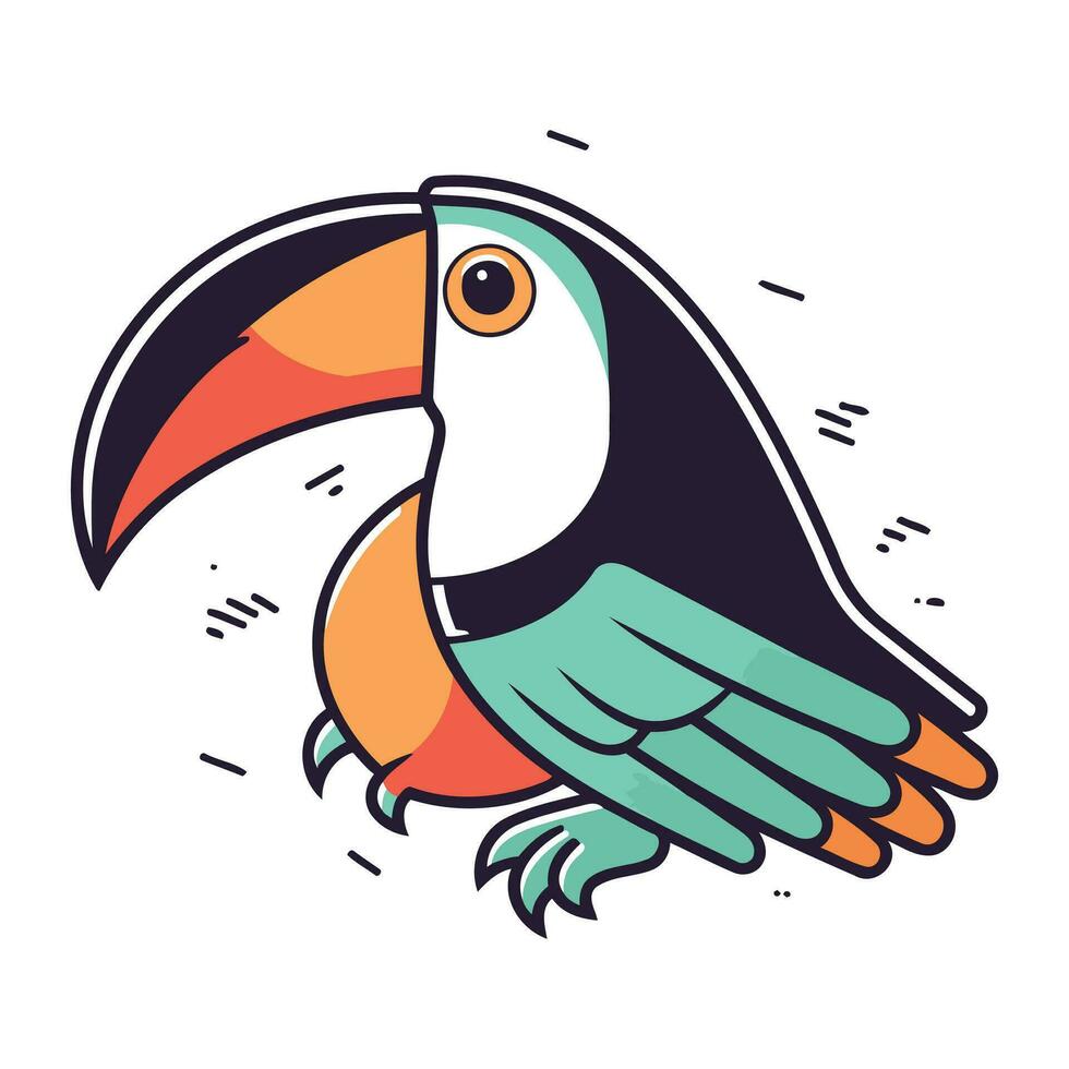 Toucan bird. Vector illustration in doodle style.