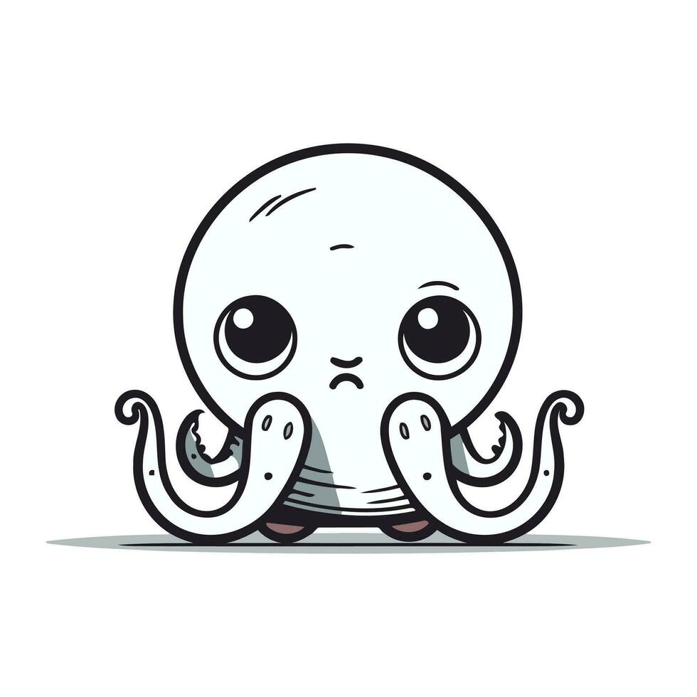 linda dibujos animados pulpo. vector ilustración aislado en blanco antecedentes.