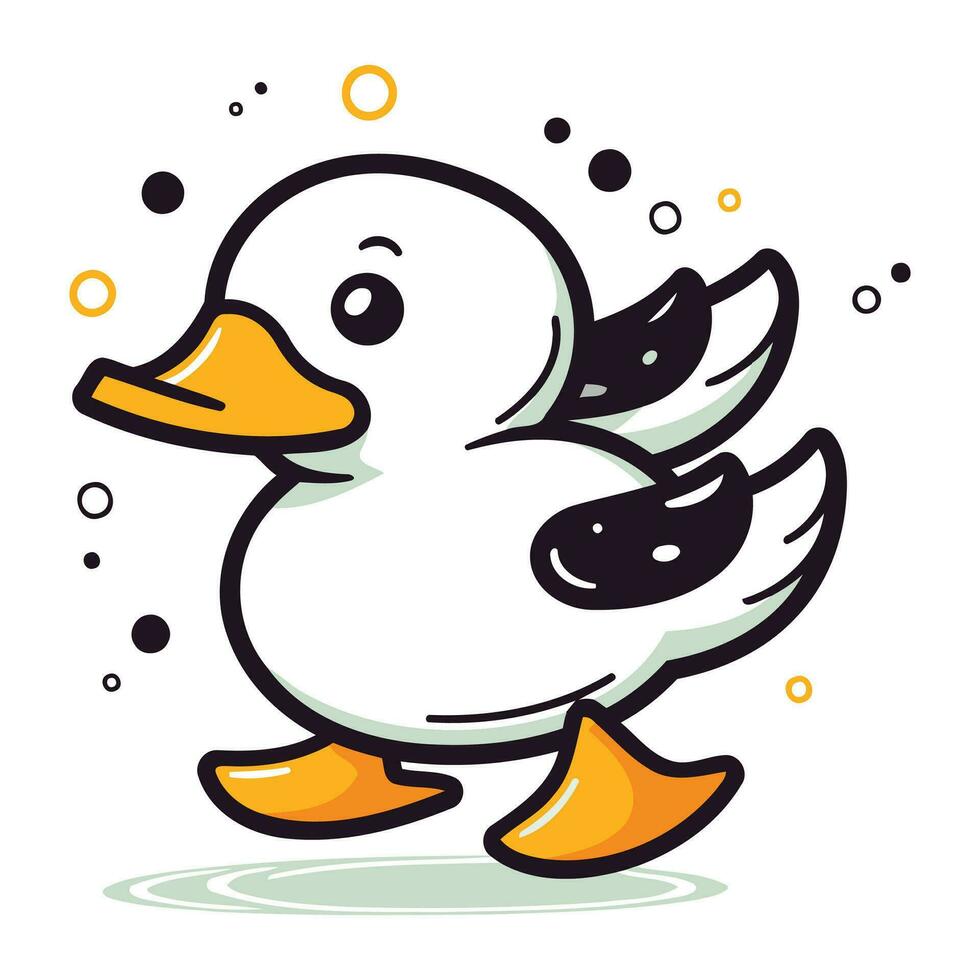 Duck vector illustration. isolated on white background. clipart.