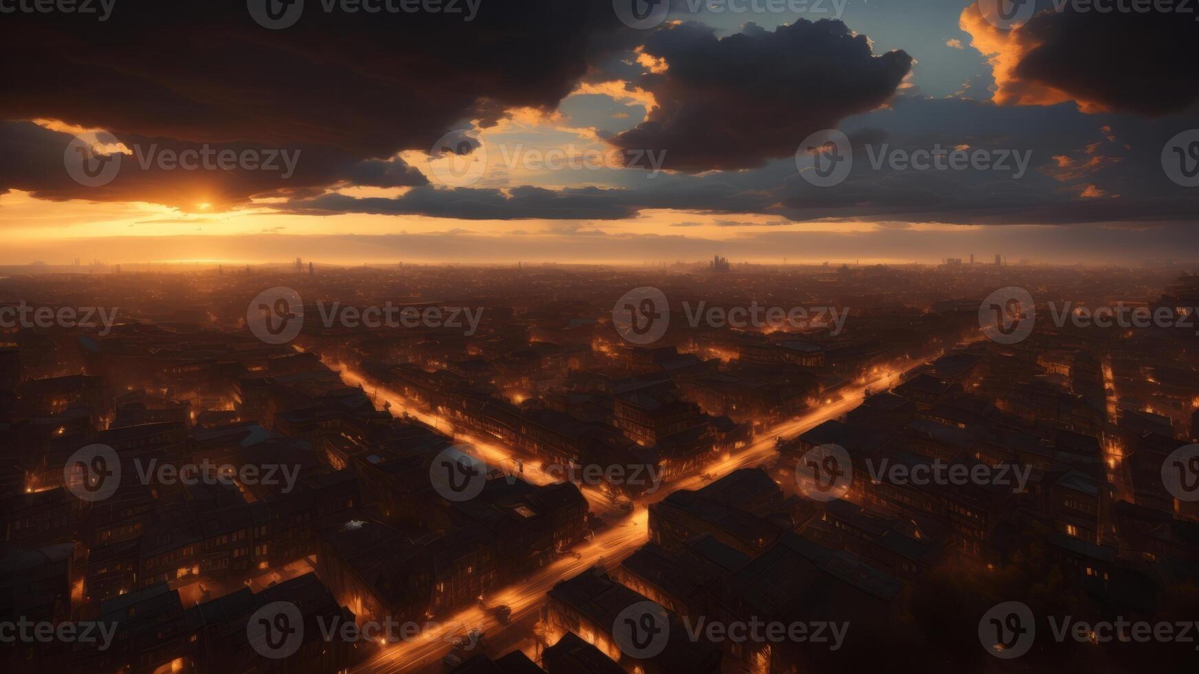 blue sky with clouds from above. photo