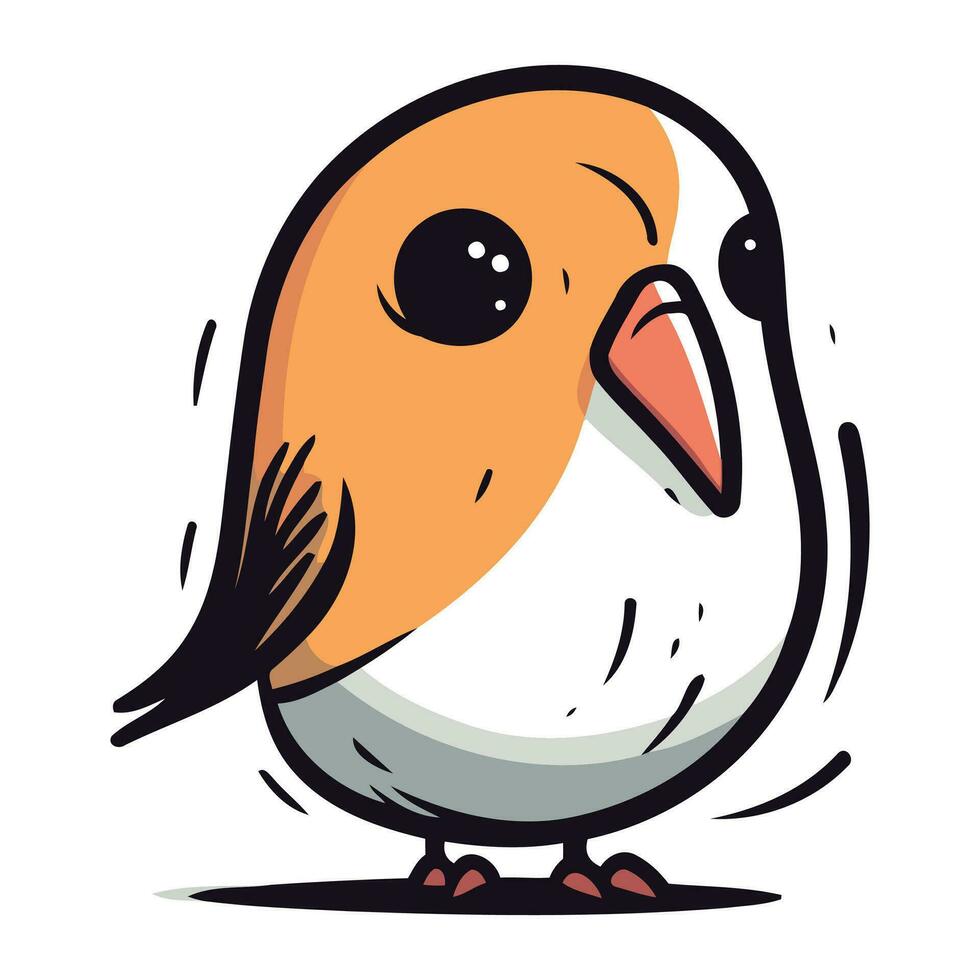 Cute cartoon bird. Vector illustration isolated on a white background.