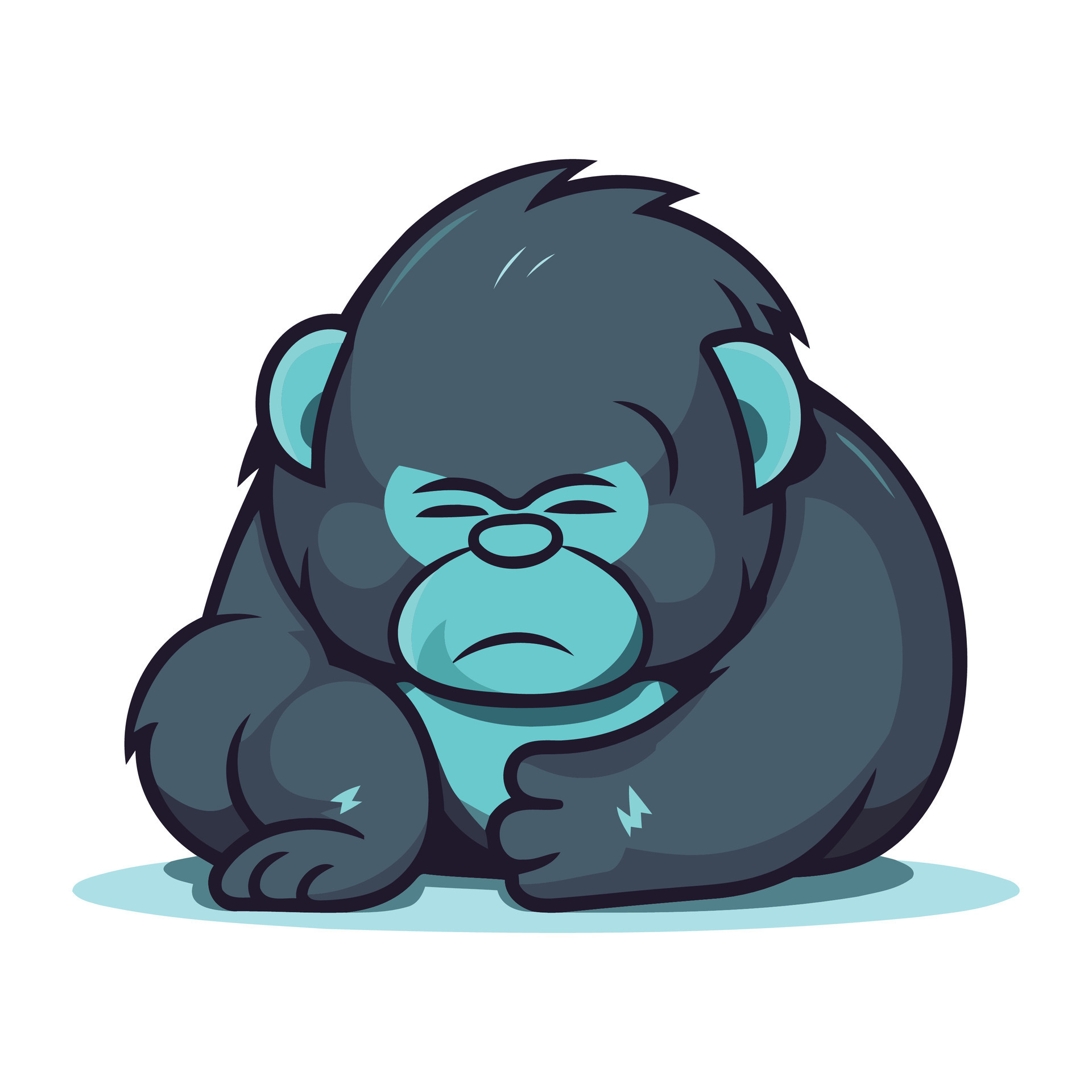 Gorilla Crying Cartoon Mascot Character Vector Illustration 33321917 Vector  Art at Vecteezy