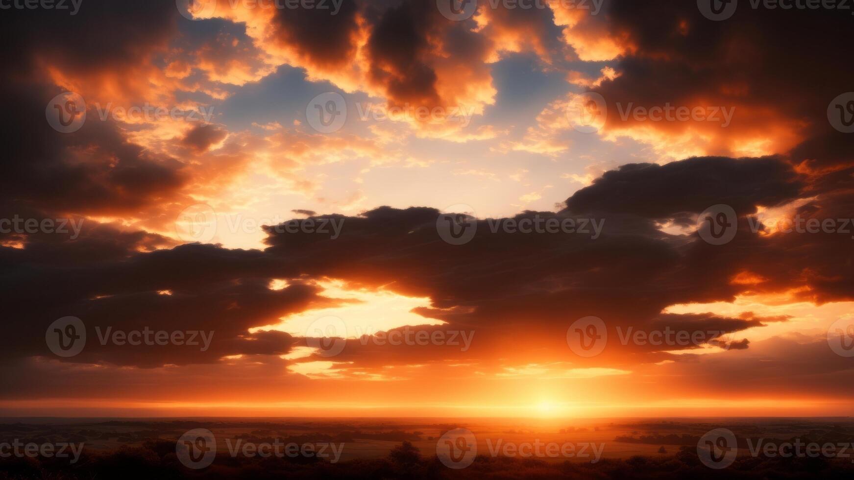 sky sunset over the clouds. photo