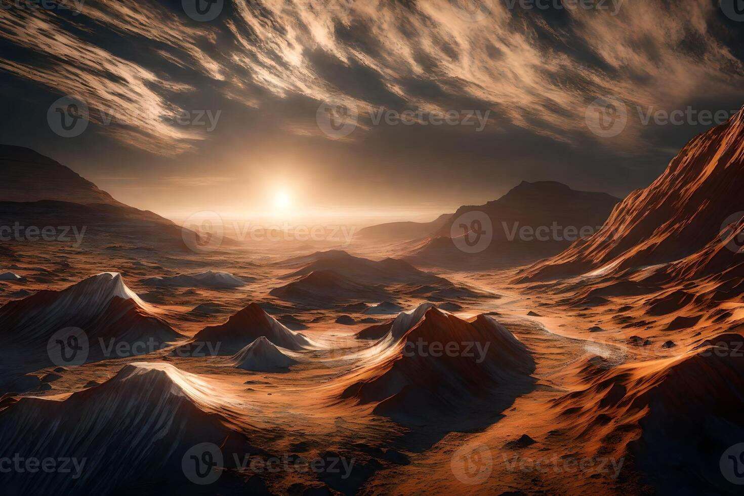 The ice on the top and bottom of Mars looks really beautiful when it glows in the sunlight photo