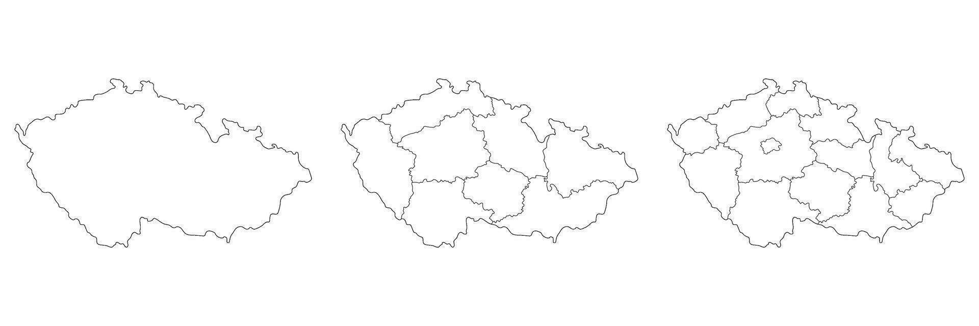 Czechia map. Map of Czech Republic in set vector