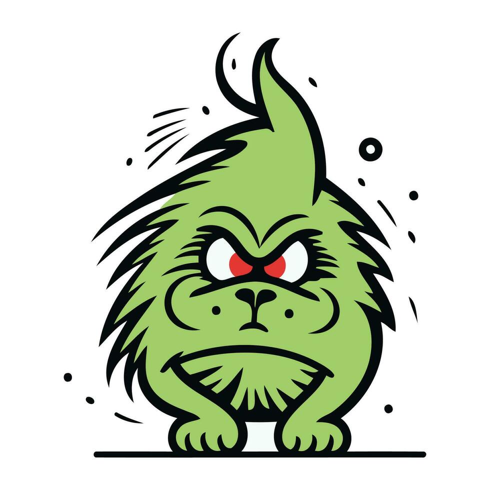 Angry cartoon monster. Vector illustration for t shirt design.