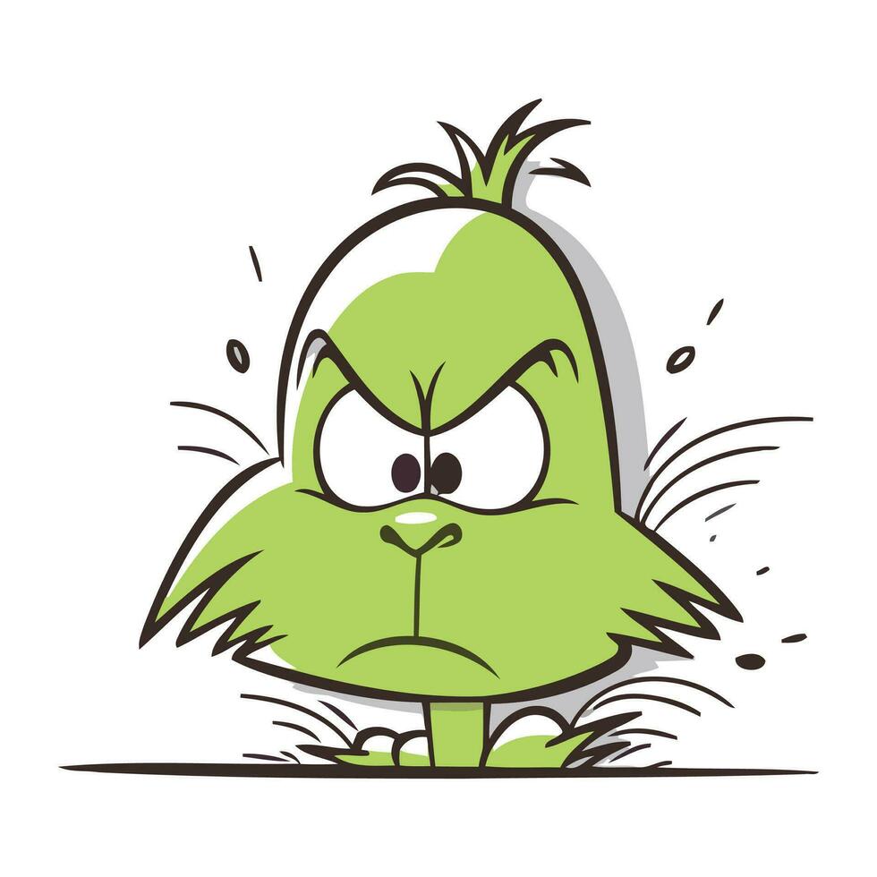 Angry cartoon monster. Vector illustration isolated on a white background.