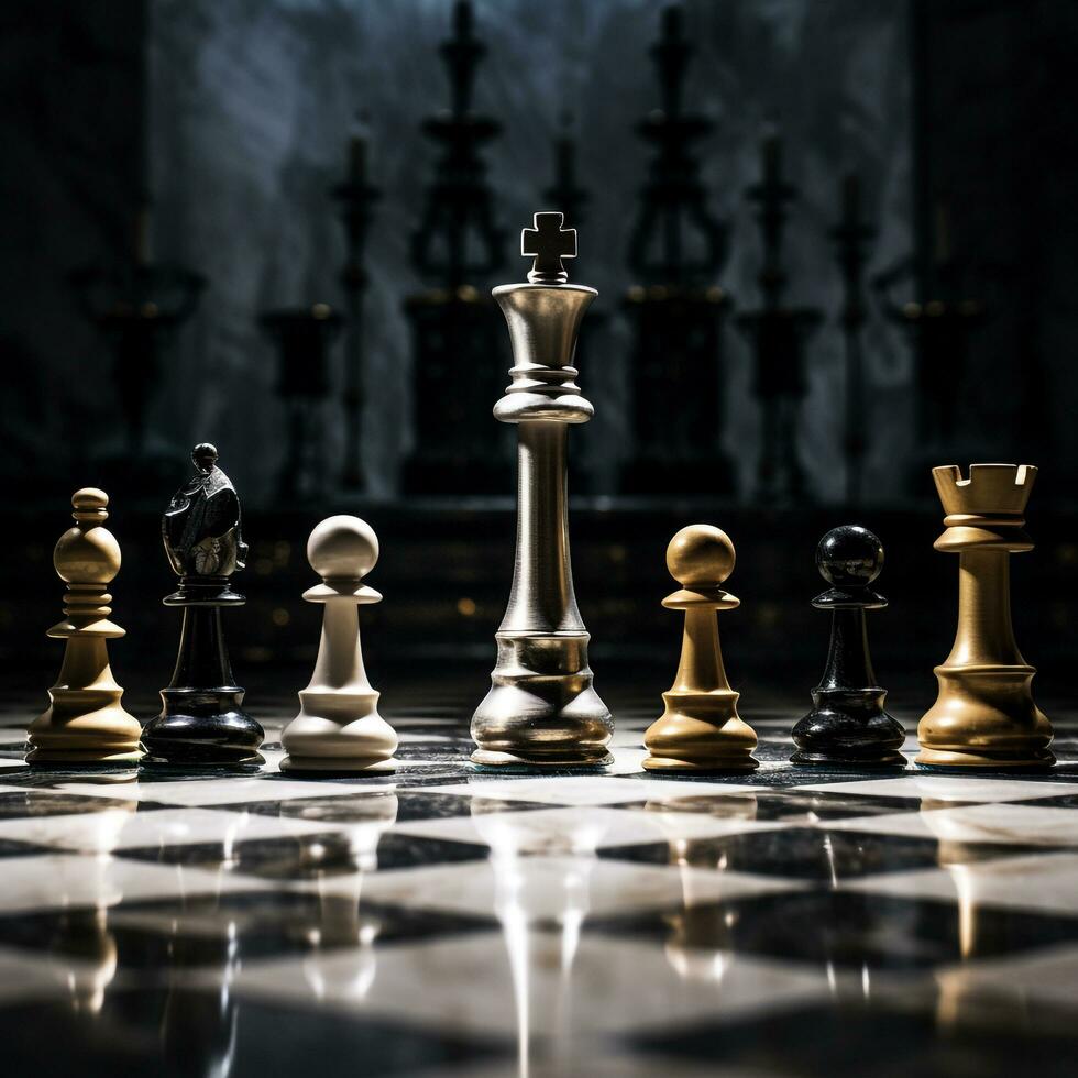 Pawns and kings in silent play photo