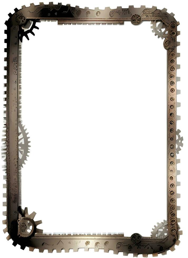 Steampunk Border Frame Illustration Ai Generative photo