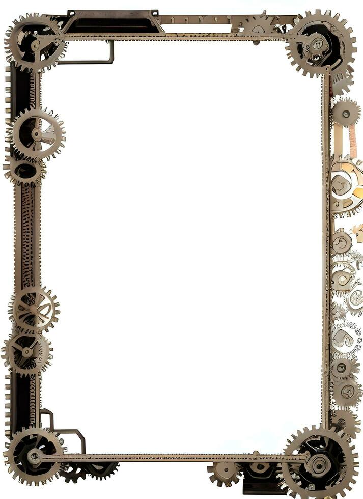 Steampunk Border Frame Illustration Ai Generative photo