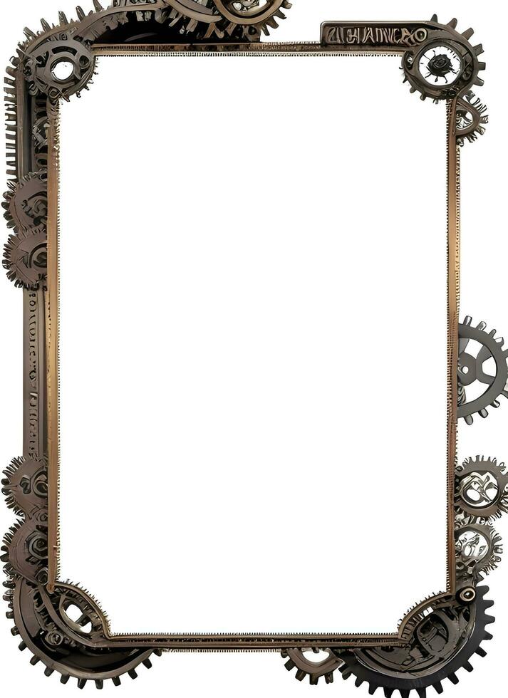 Steampunk Border Frame Illustration Ai Generative photo