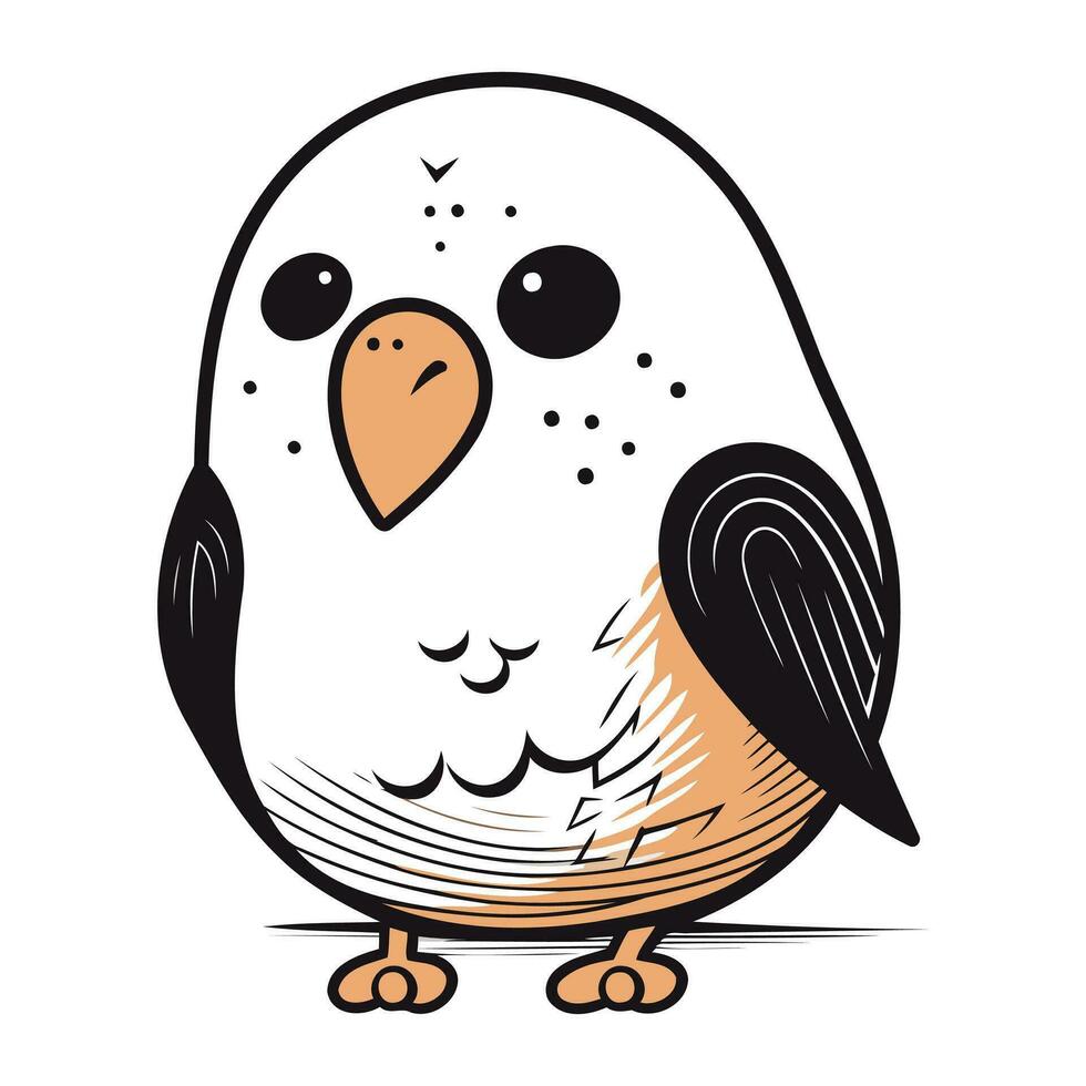 Illustration of a cute cartoon parrot isolated on a white background vector