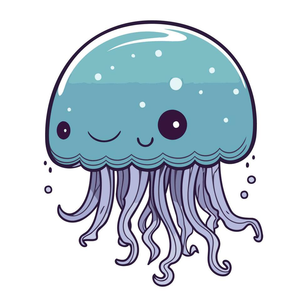 cute jellyfish sea animal vector illustration designicon vector illustration design