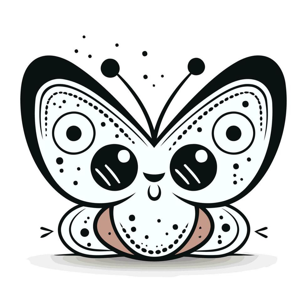 mariposa icono. vector ilustración en garabatear estilo.