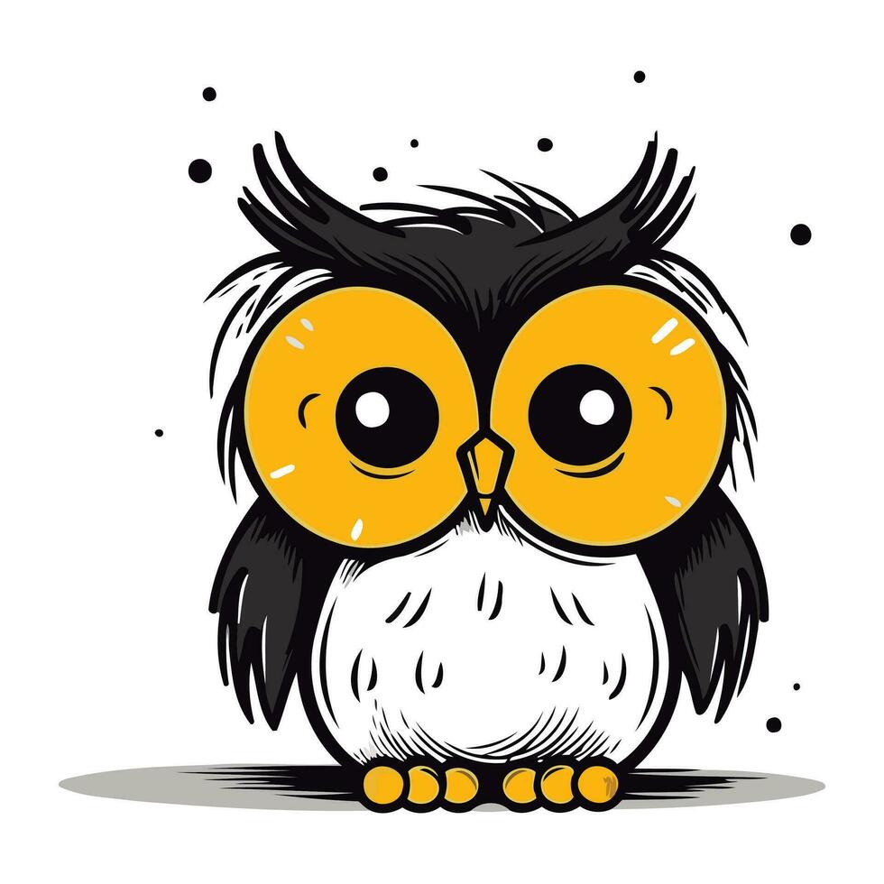 Cute cartoon owl. Vector illustration isolated on a white background.