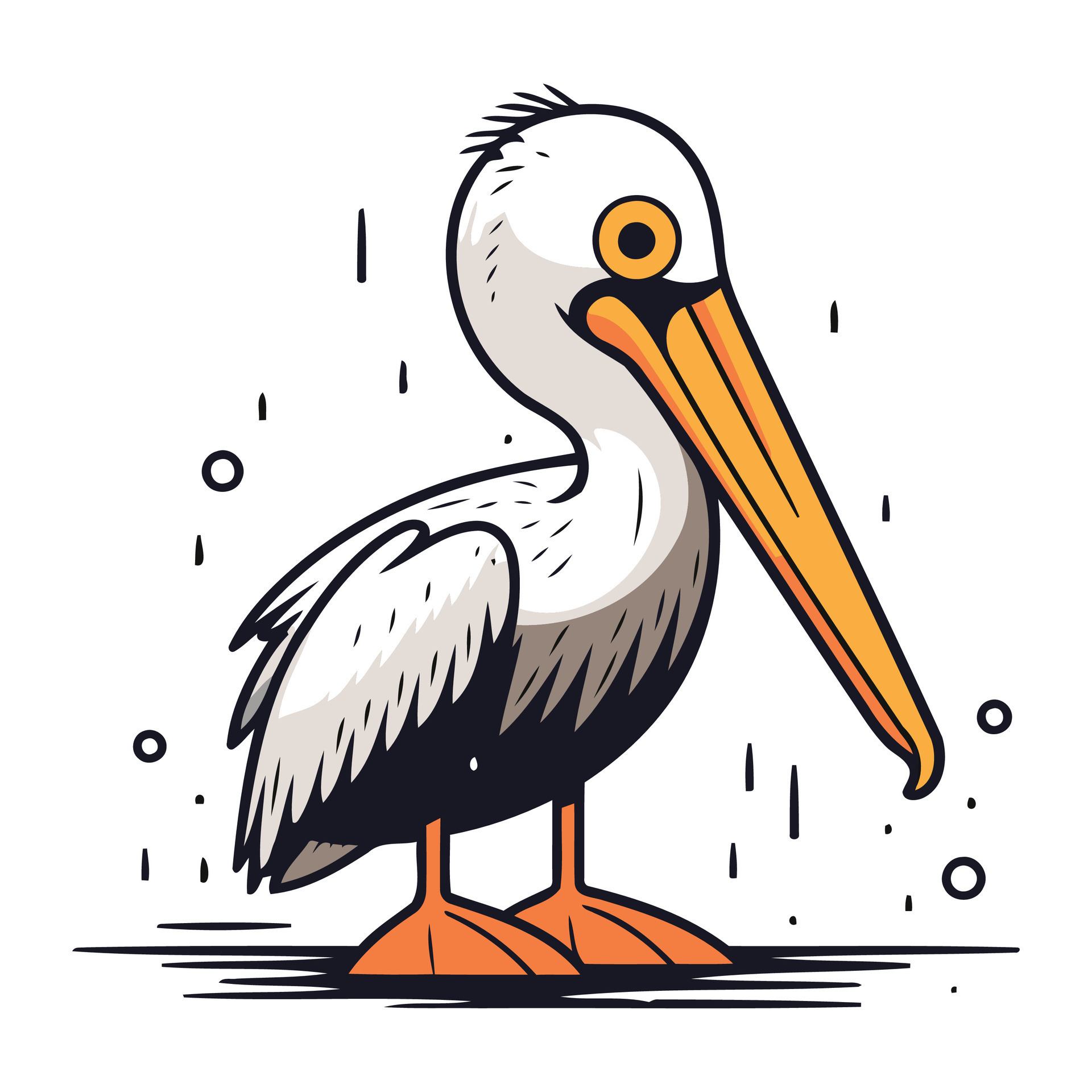 pelícano vector ilustración. dibujos animados pelícano aislado en