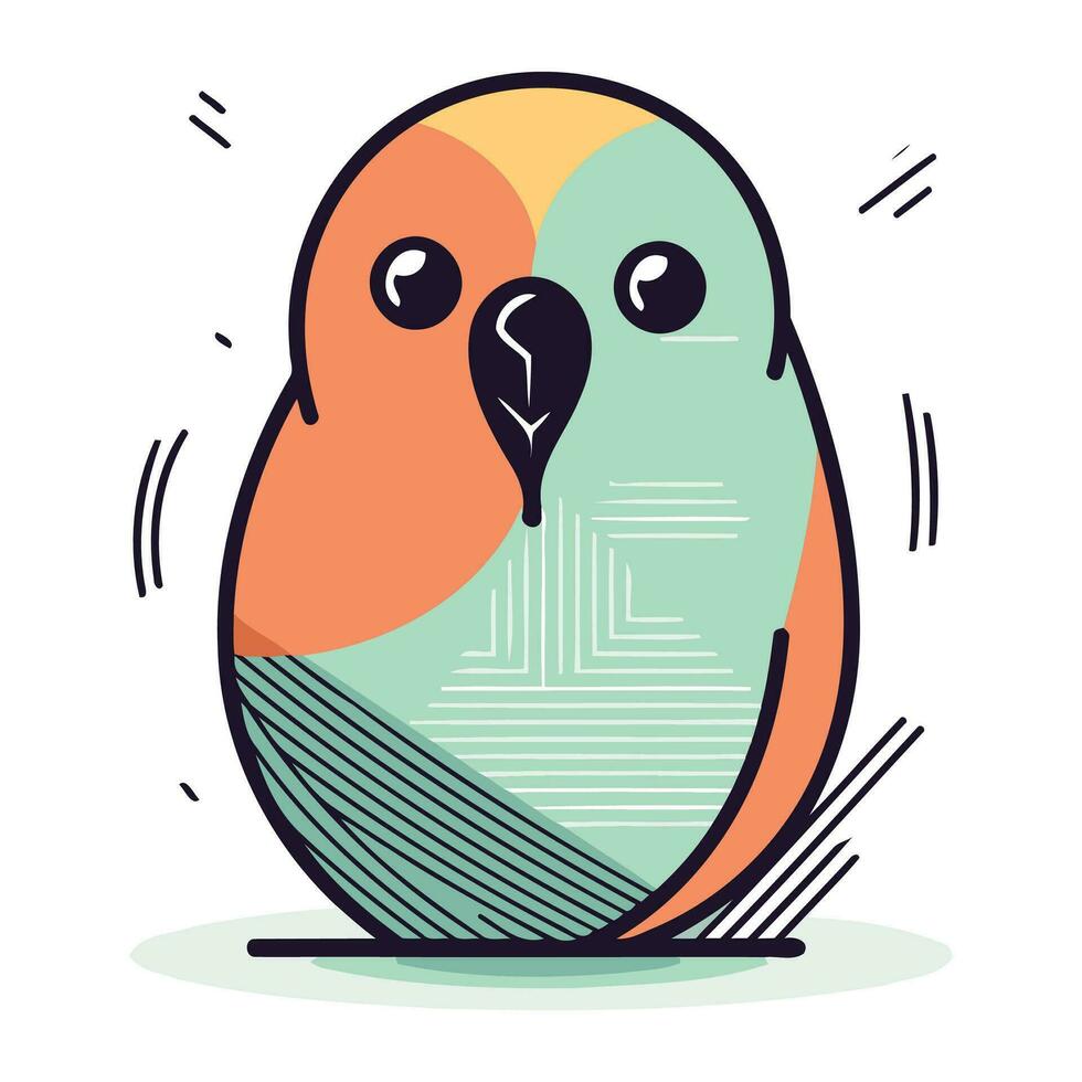 Cute cartoon parrot. Vector illustration in a flat style.