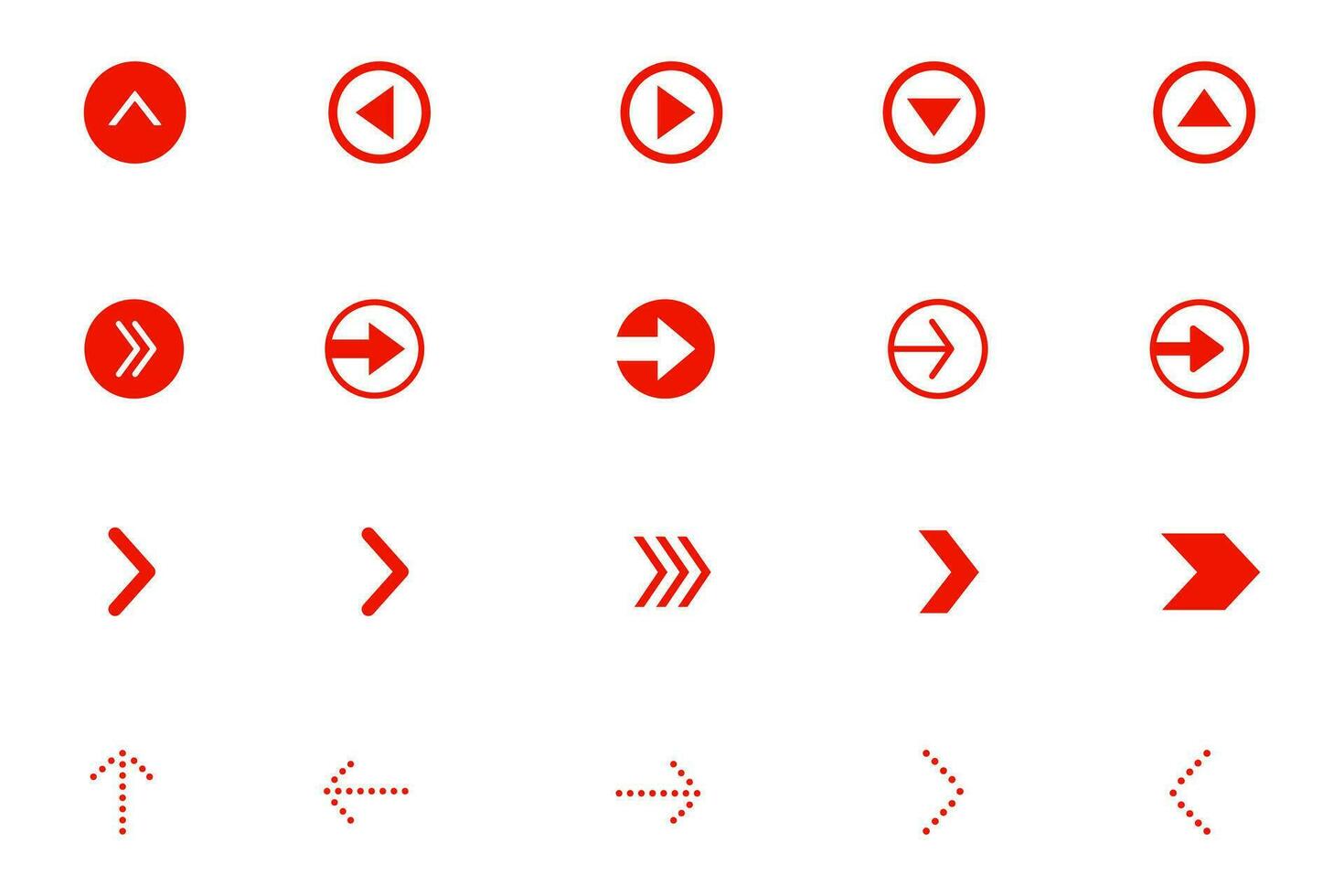 Red Arrow icon set, design element. vector icon of arrow