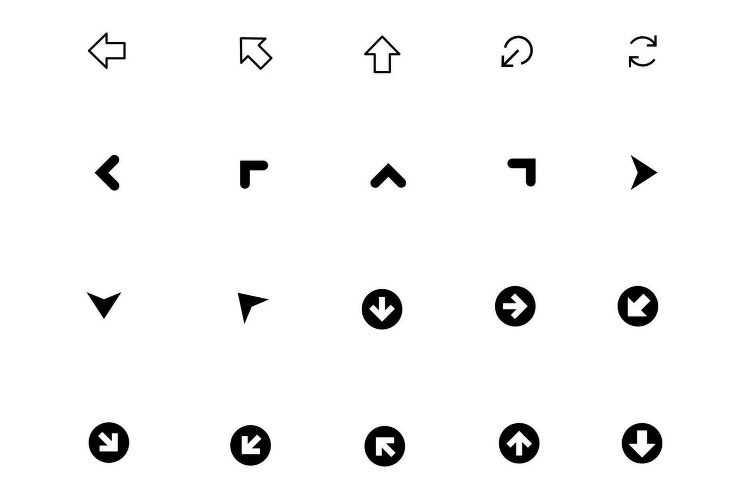 Black  vector arrow icon collection illustration