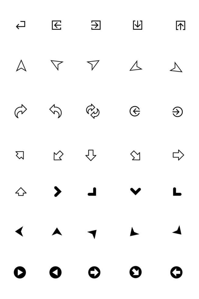 Arrow icon set. Icon vector collection. Black icon arrow