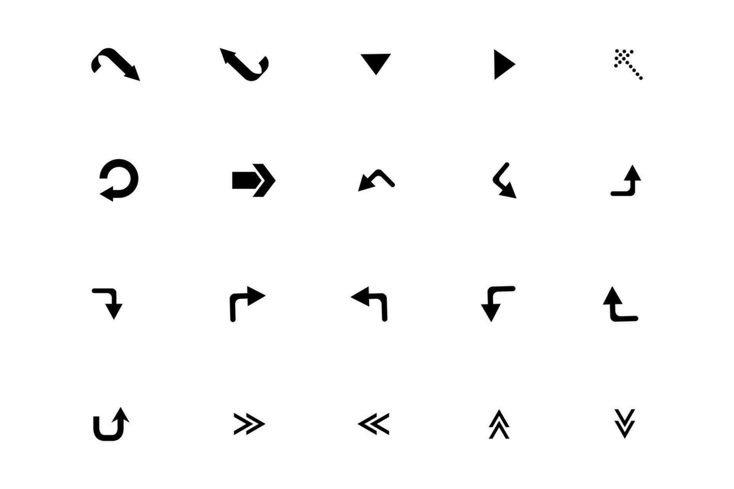 Black  vector arrow icon collection illustration