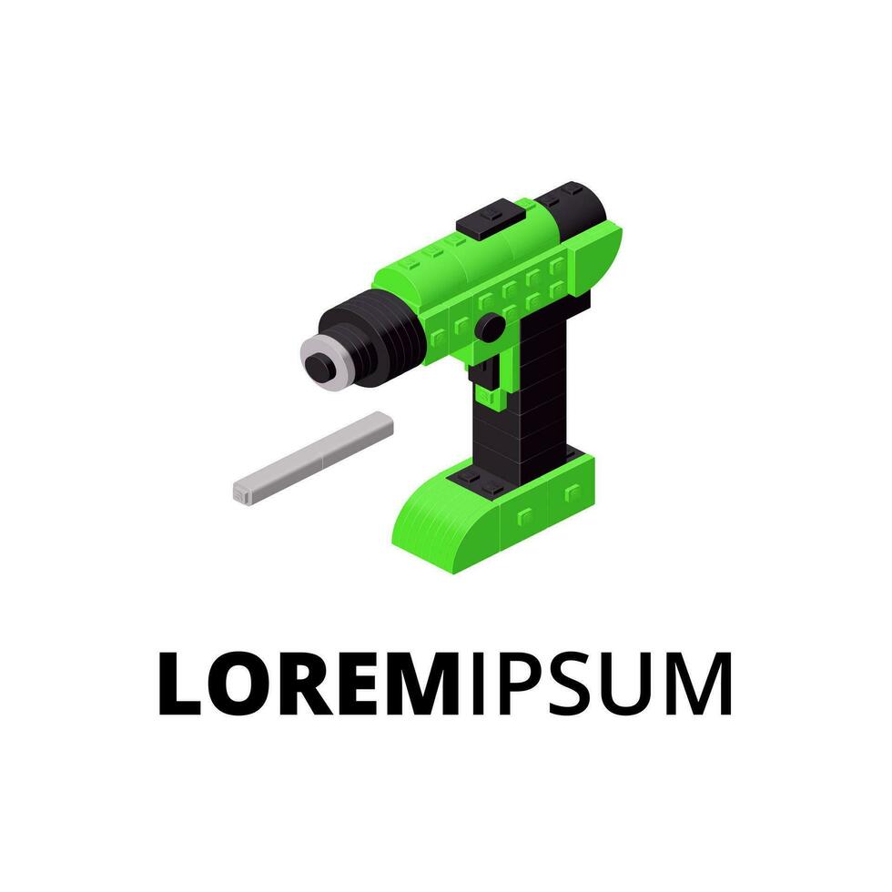 Logo with screwdriver for print and design. Vector illustration.