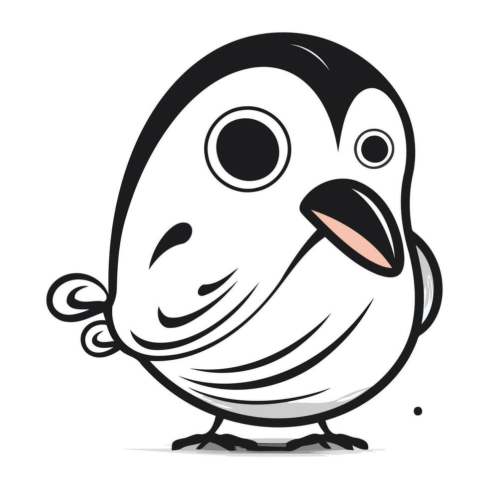 linda dibujos animados pingüino en un blanco antecedentes. vector ilustración.