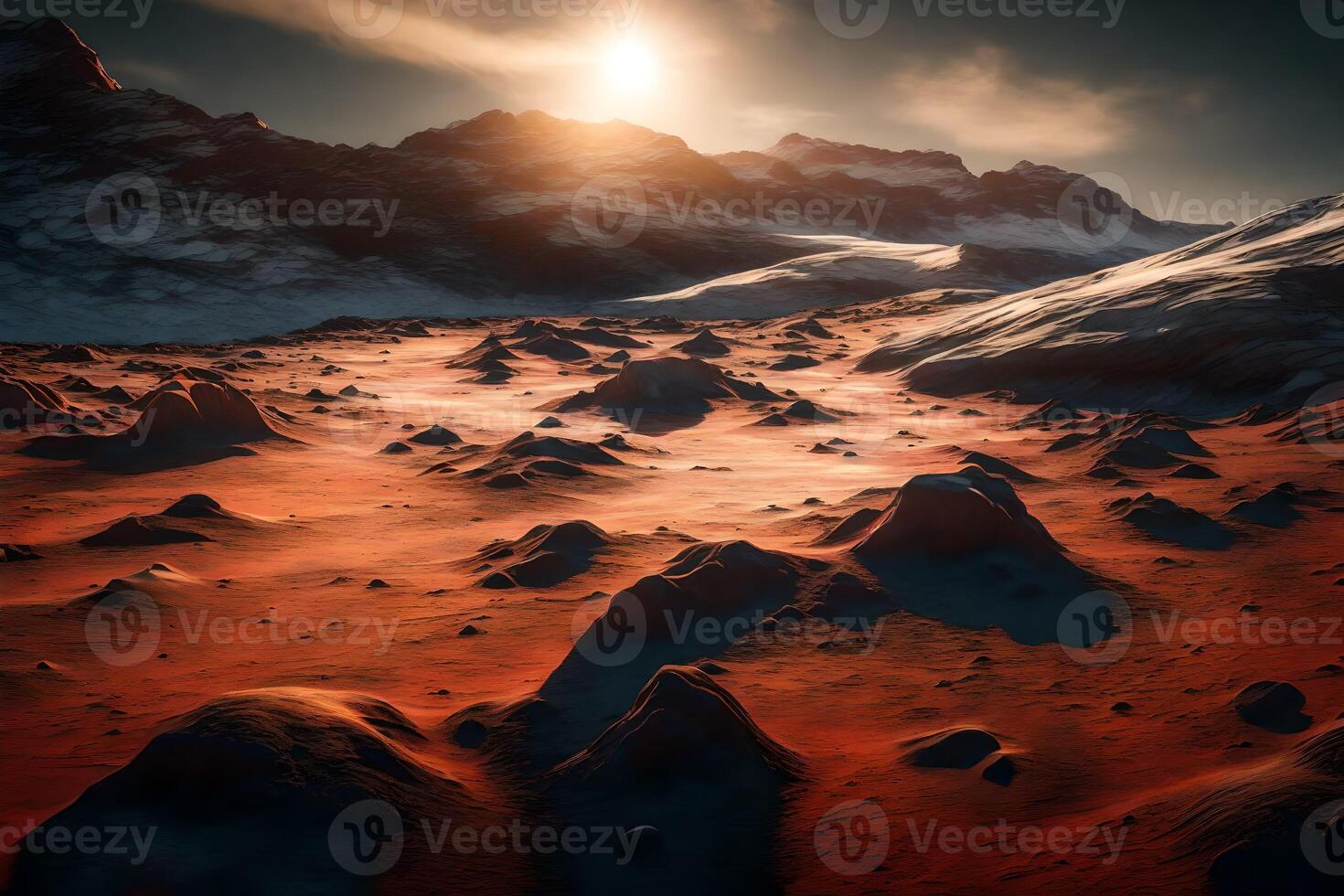 The ice on the poles of Mars looks beautiful when it reflects the sunlight photo