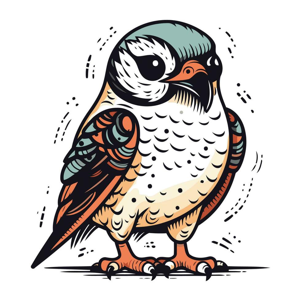 ilustración de un pájaro en un blanco antecedentes. vector ilustración.