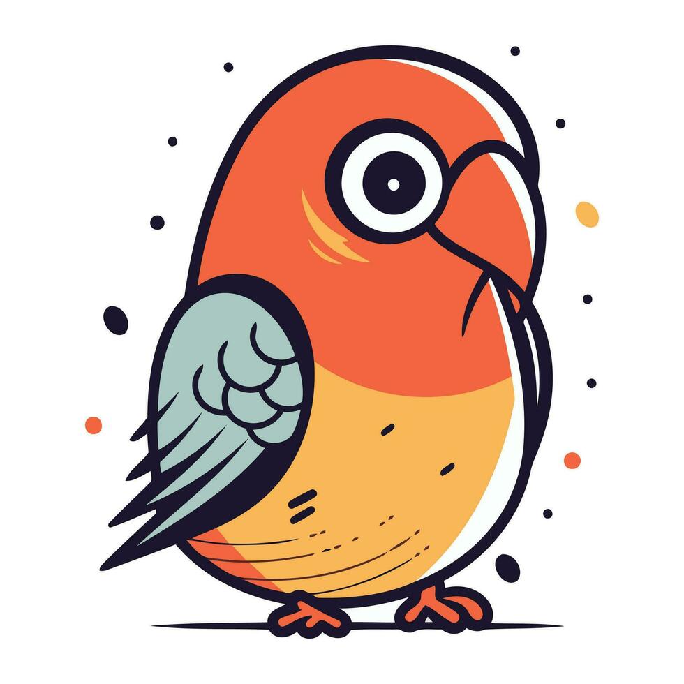 Cute little bird. Vector illustration in doodle style.
