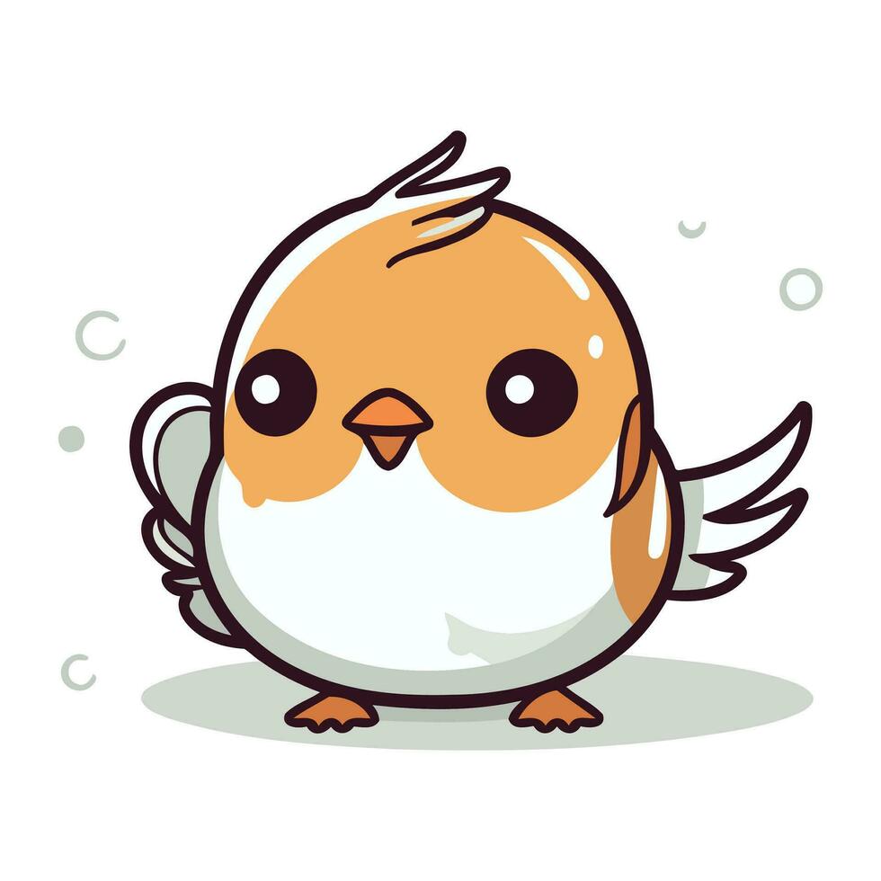 cute little bird cartoon vector illustration graphic design in kawaii style