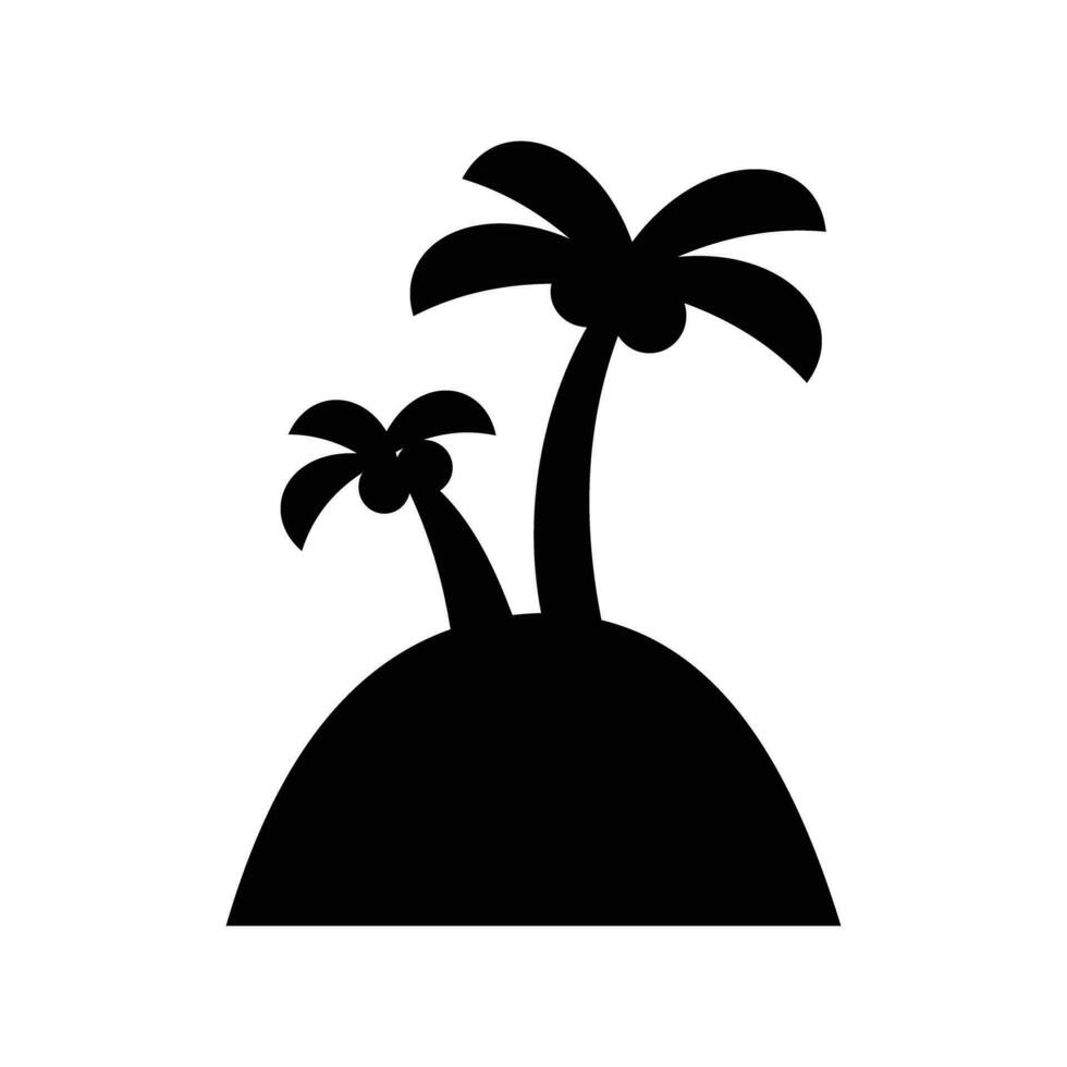 Palm tree icon. Beach summer vacation and tropical theme. Isolated design. Vector illustration