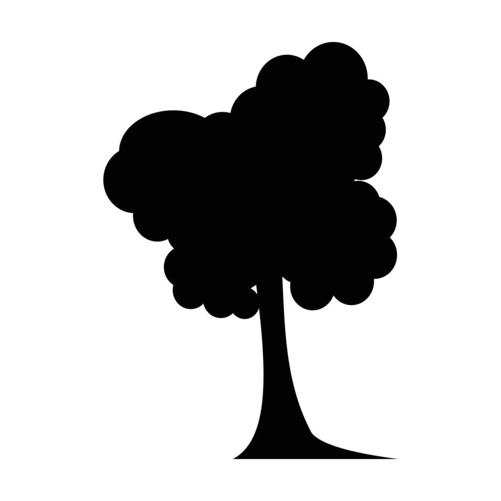 árbol planta silueta estilo icono en blanco antecedentes. vector ilustración diseño, diseñado para web y aplicación planta diseño elementos para varios propósitos