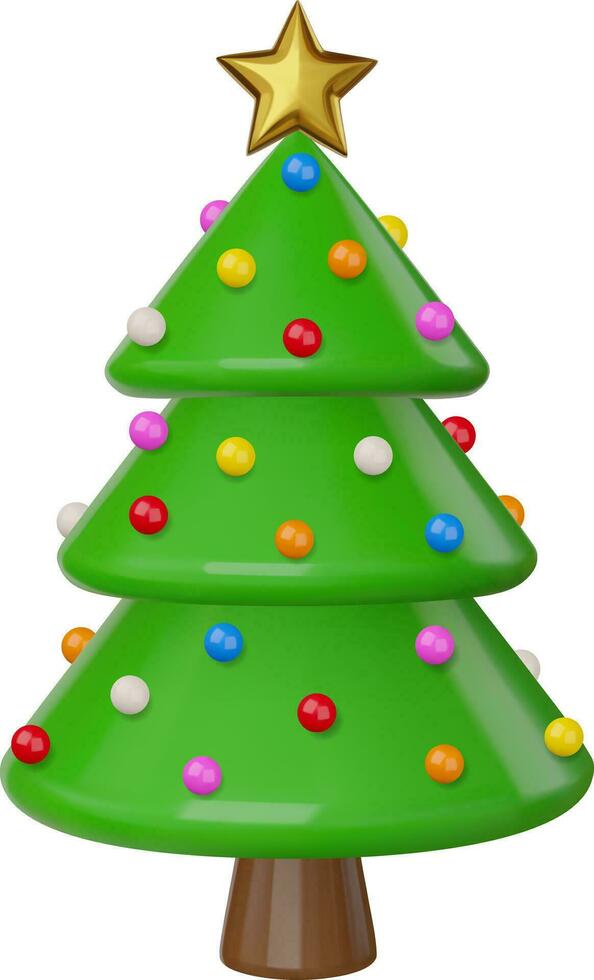 isolated christmas tree. christmas tree 3d vector