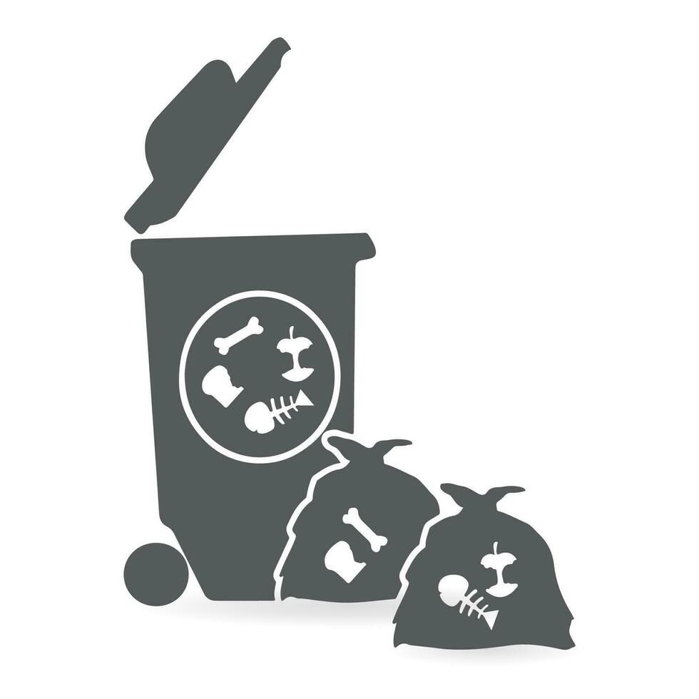 Vector icon for food waste. Set of biodegradable waste icon on white background.