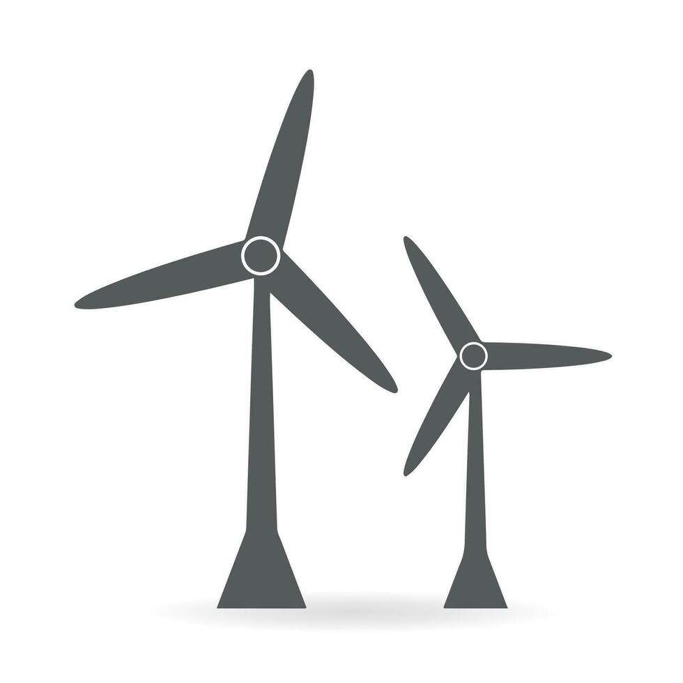 wind power Icon on the white background. vector