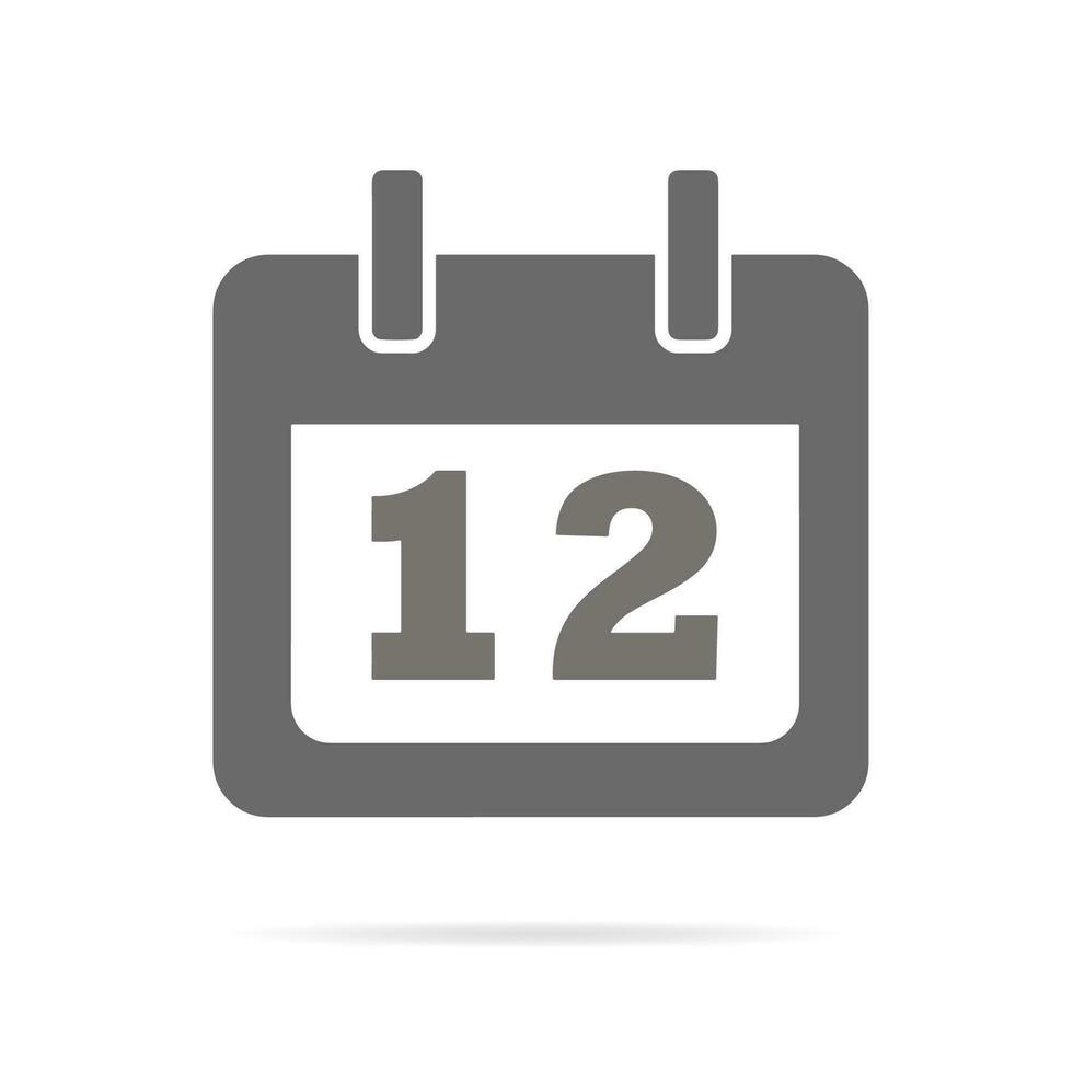 Flat icon calendar isolated on white background. Vector illustration.