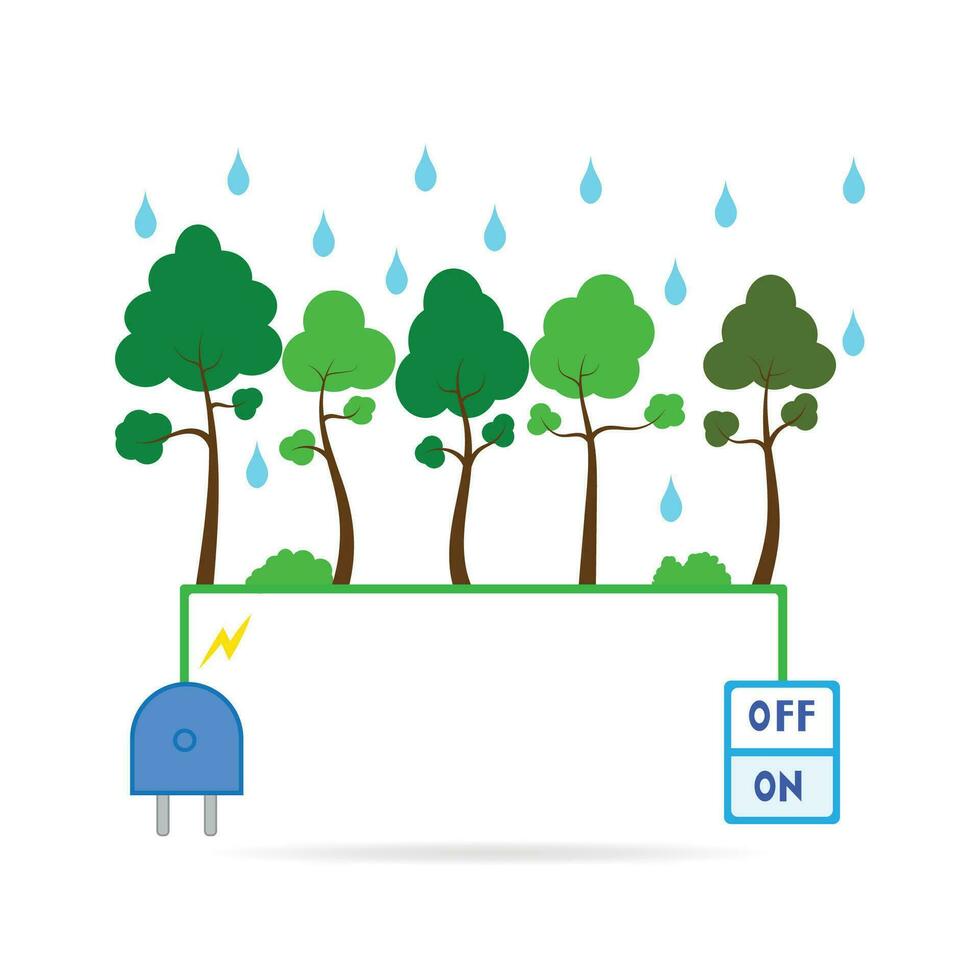 alternativa limpiar energía concepto eléctrico poder desde naturaleza renovable energía fuente con ilustración. vector