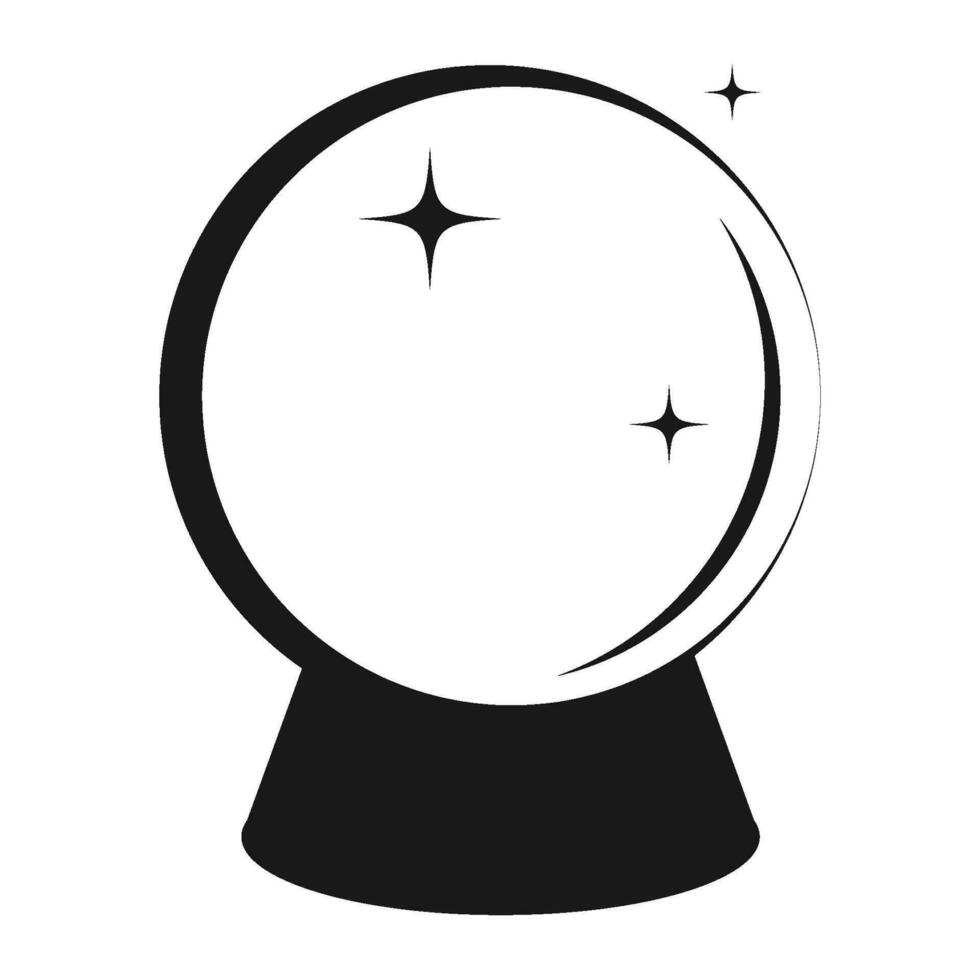 Magic crystal ball icon vector