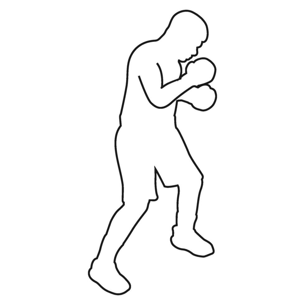 boxing sport person icon vector